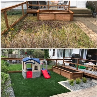 Backyard landscaping before and after